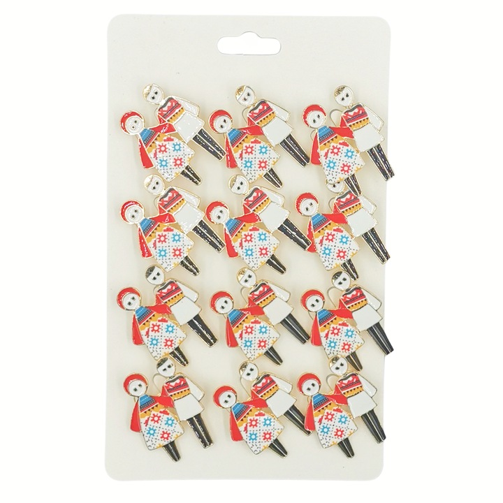 Set 12 brose pentru martisor, NEVERMORE, B1022, Auriu