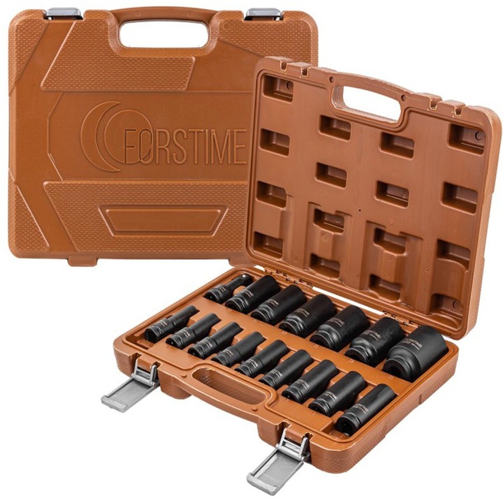 Set de chei, FORSTIME, 1/2", 16 bucati, Negru