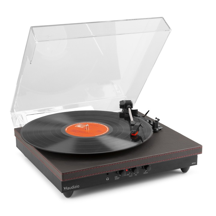 Грамофон с Bluetooth и USB, черен, Audizio RP113B