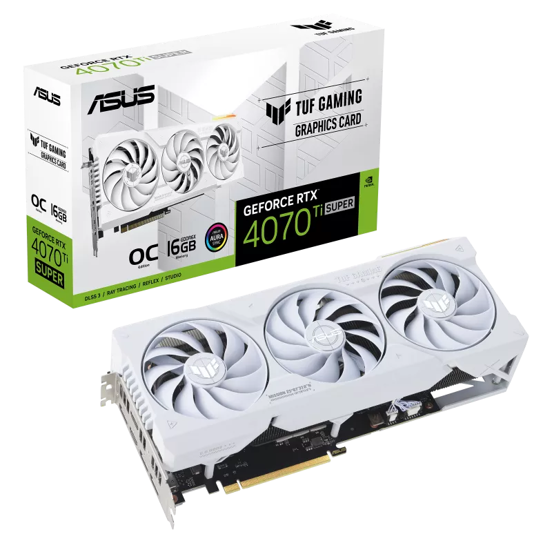 Placa video ASUS GeForce RTX™ 4070 Ti SUPER TUF Gaming OC White