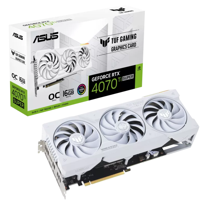 Placa video ASUS GeForce RTX™ 4070 Ti SUPER TUF Gaming OC White, 16GB GDDR6X, 256-bit
