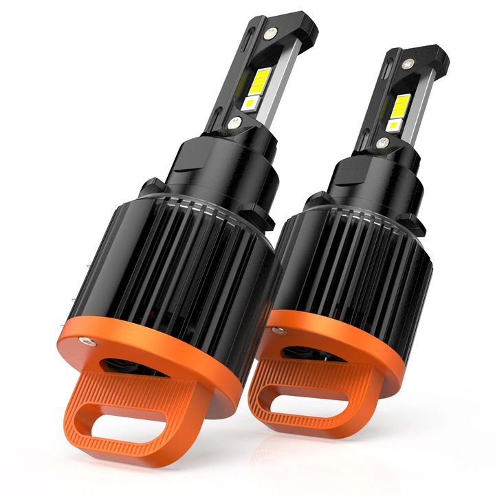 Комплект от 2 автомобилни led крушки H15 50W 12000LM canbus plug and play wireless 6500k