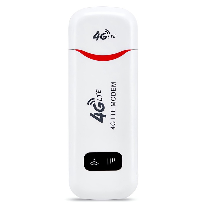 Modem USB, 4G, WiFi, Alb/Rosu