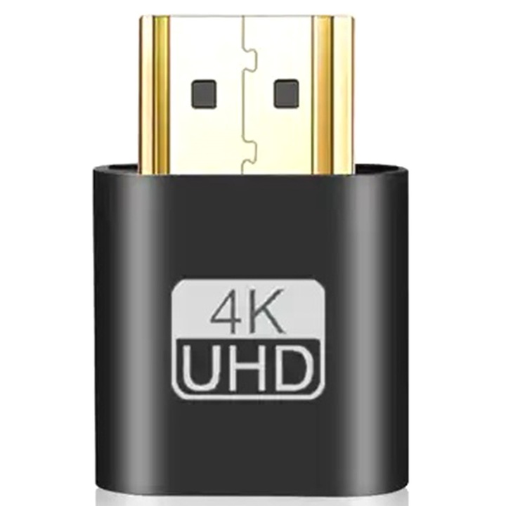 Adaptor-Emulator HDMI, Zola®, pornire GPU fara monitor, rezolutie 4K, negru