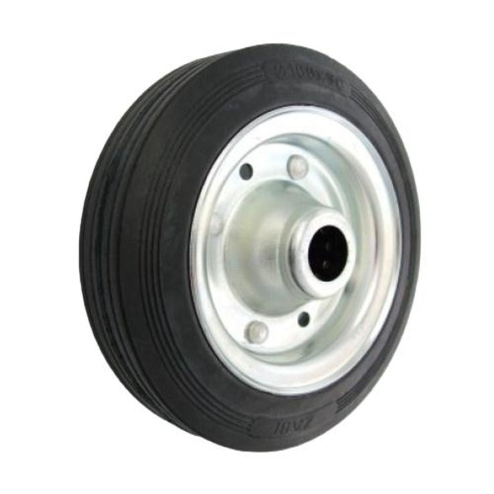 Roata, Zabi, Metal/Cauciuc, 125mm, Negru/Argintiu