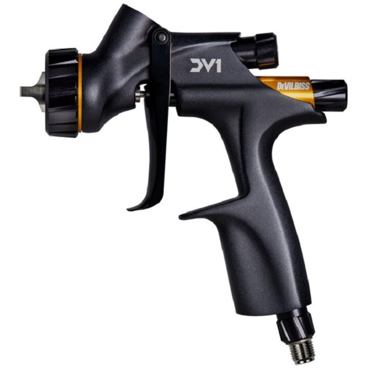 Pistol pentru lacuit De Vilbiss, cu cana, cap HVLP plus, duza 1.3 mm, negru