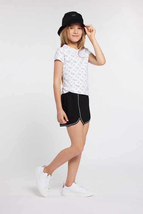 BOSS Kidswear, Mintás póló, Fehér/Tópbarna, 150 CM