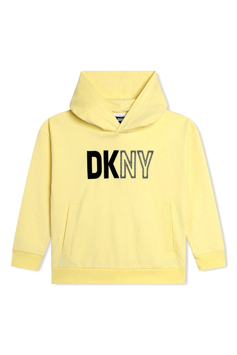 DKNY, Hanorac cu imprimeu logo, Galben/Negru