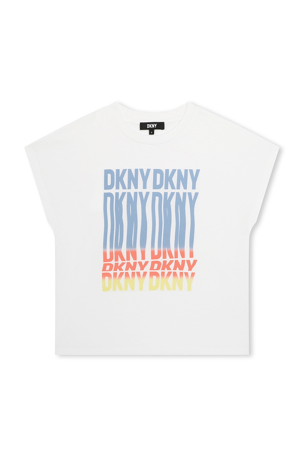 DKNY, Tricou din amestec de bumbac cu imprimeu logo, Alb, 150 CM