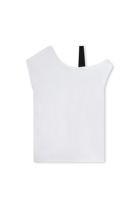 DKNY, Rochie-tricou cu logo, Alb