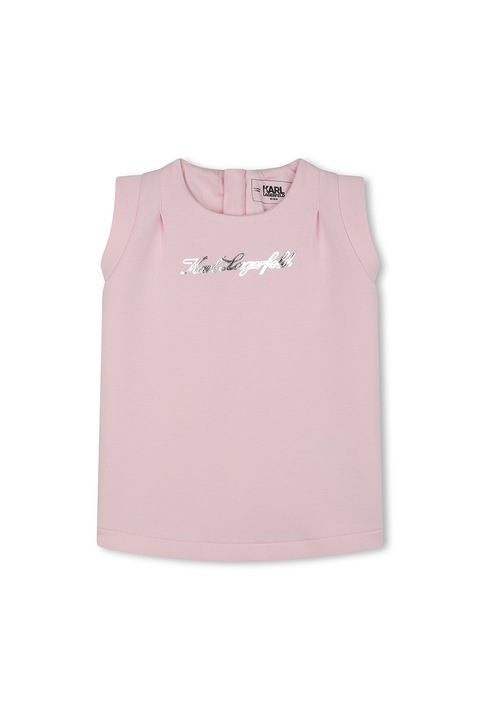KARL LAGERFELD KIDS, Права рокля с лого, Прашно розово