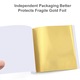 Set 100 foite imitatie aur, Axroad Mall, Nu este usor sa se estompeze si sa se oxideze, Usor de separat si de utilizat, Pentru artizanat, rasina, pictura, mobilier, decoratiuni, Metal, 8.5cmx8cm, Auriu