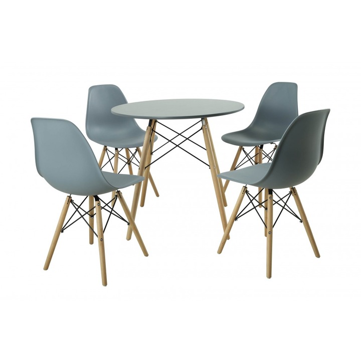 Set masa, DA151Grey/4 scaune DA232, grey