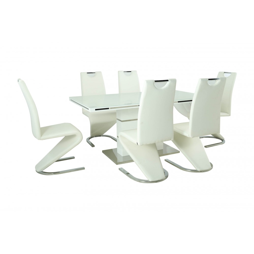Set masa, DA1128 160 x 90 x 75cm + 6 SCAUNE DA2626 44 x 50 x 105cm