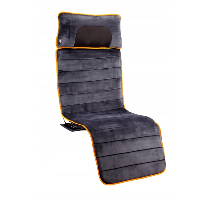 Комплект масажна постелка/възглавница, Medivon, функция вибрация, сив