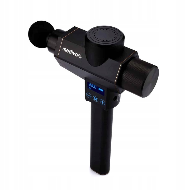 Масажен пистолет с вибрации Medivon, 30 RPM степени, Черен