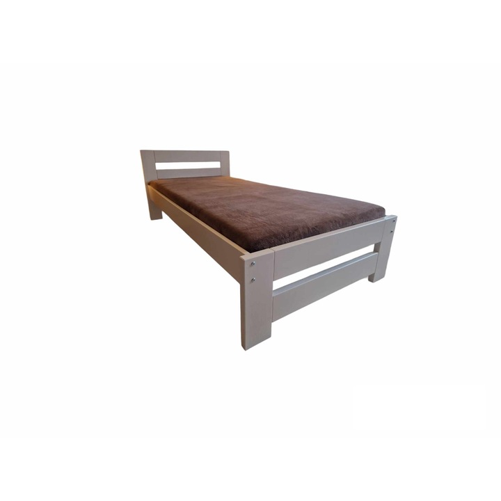 Modern fa ágy 1 személyes fenyő, 90x200 cm fehér