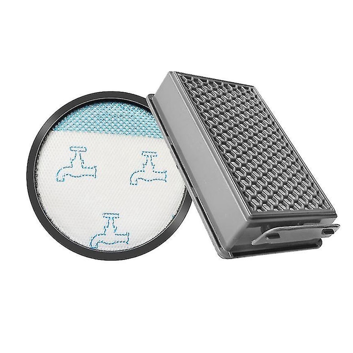 Set 2 filtre compatibile pentru aspirator Rowenta, Hggzeg, Reutilizabile, Lavabil, Usor de instalat, Sanatos si durabil, Pentru RO4811EA, RO4871EA, RO4855EA, RO4826EA, RO4859EA, RO4825EA, RO4881EA, ABS/bumbac, Negru/albastru