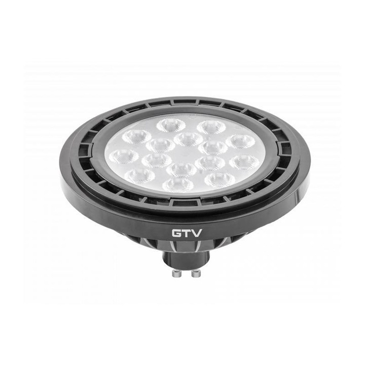 LED рефлекторна крушка GTV ES111, 12.5W, неутрална светлина, 4000K, 230V, черна, 66x111mm