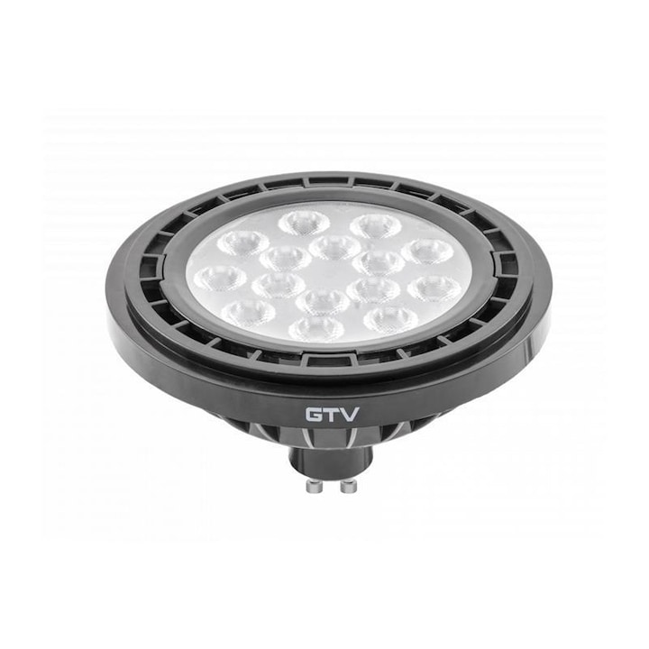 LED рефлекторна крушка GTV ES111, 12.5W, топла светлина, черна, 66x111mm