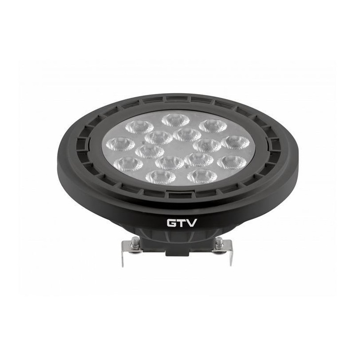 LED рефлекторна крушка GTV AR111, 12.5W, неутрална светлина, черна, 67x111mm