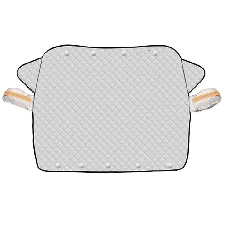 Protectie parbriz auto Scobuty, aluminiu, argintiu, 228 x 105 cm