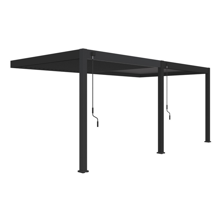 Rojaplast intro plus alumínium bioklimatikus pergola falhoz rögzíthető, 6 X 3 méteres - szürke antracit