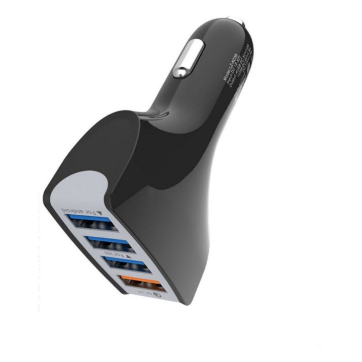 Incarcator auto compatibil cu Qualcomm 3.0, Fast Charging, 4xUSB, Negru
