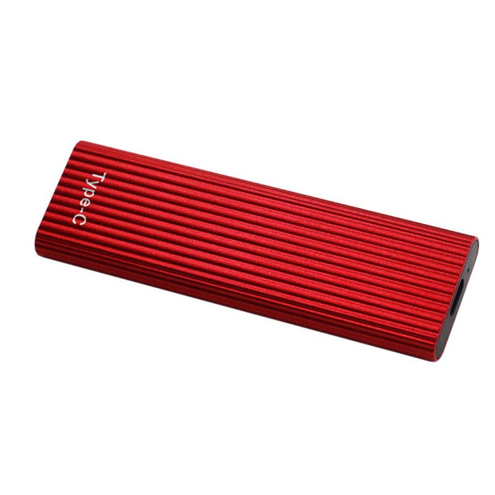 Външен хард диск SSD, TW92, Алуминий, Преносим, USB 3.1, 1TB, Червен