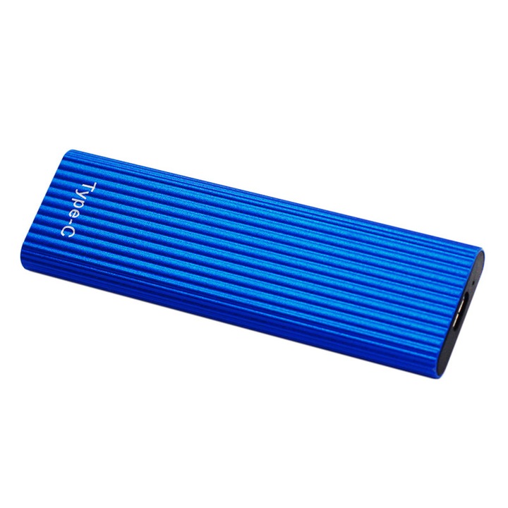 Hard disk extern SSD, TW92, Aluminiu, Portabil, USB 3.1, 2TB, Albastru
