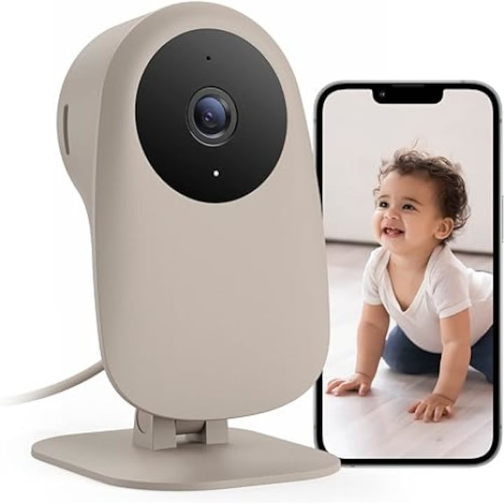 Nooie babafigyelő kamera, sírásérzékelő, infravörös HD 1080P, WiFi, 2.4G, kétirányú hang, kompatibilis az Alexa, Cloud vagy MicroSD támogatással