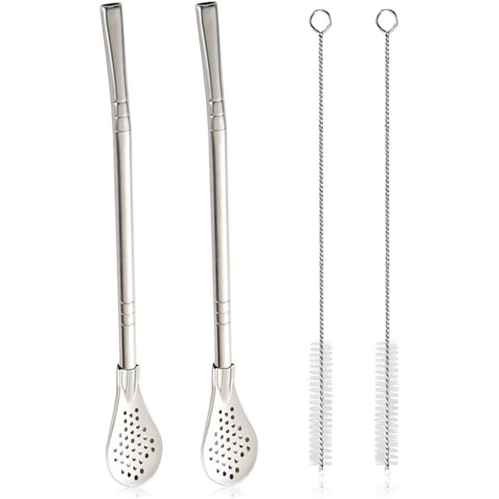 Set 2 paie reutilizabile cu perie curatare Excellent Houseware, Sticla, 20cm, Transparent