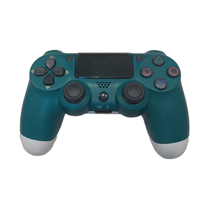 Controller wireless, NEXTLY, compatibil PS4, PSTV si PS Now cu vibratii, verde alb