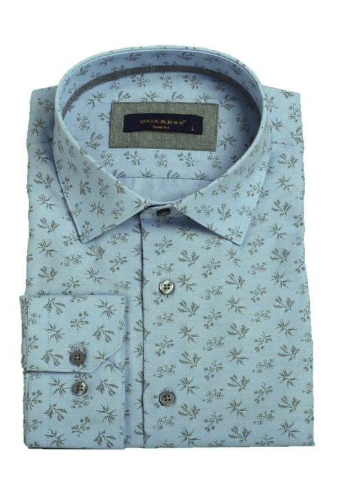 Camasa Guaress din amestec de bumbac, Model Floral digital print, Tipar Cambrat, GS30018-T5