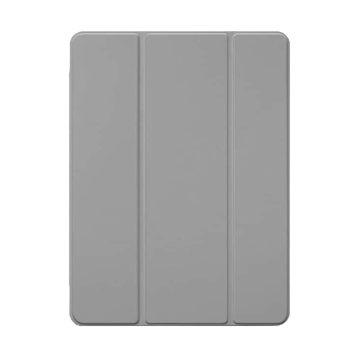 Apple iPad Air 5 (2022) készülékkel kompatibilis burkolat, erősen mágnesezett, FlipCover Fusion, Ökológiai bőr, Állvány funkció, Automatikus felébredés, Elülső hátsó védelem, Karcolásgátló, Csúszásgátló bevonat, Szürke