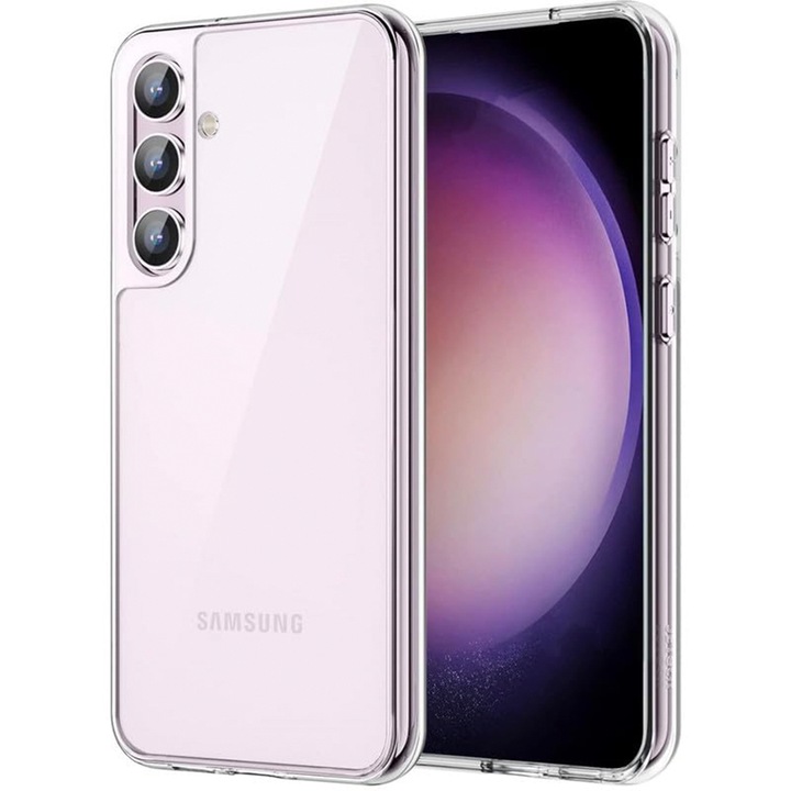 Защитен калъф, Съвместим с Samsung Galaxy S24, Тънък, Силикон, Прозрачен
