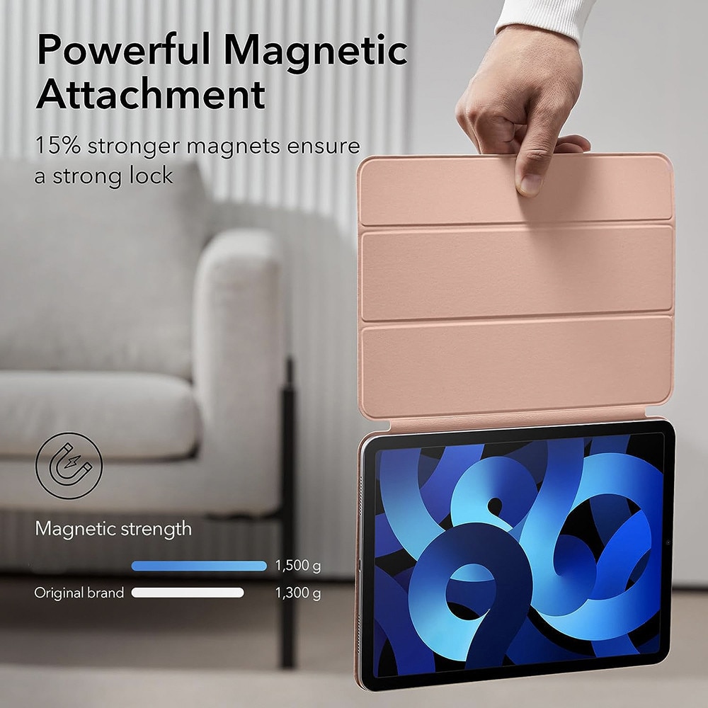 Husa compatibila cu Apple iPad Pro 11 (2018), Puternic magnetizata, FlipCover Fusion, Piele ecologica, Functie stand, Auto-wake, Protectie fata-spate, Anti-zgarieturi, Acoperire antiderapanta, Roz