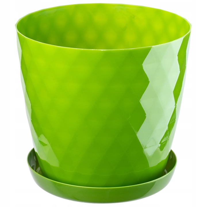 Ghiveci cu suport KADAX Amily 30cm, verde, oval, lucios