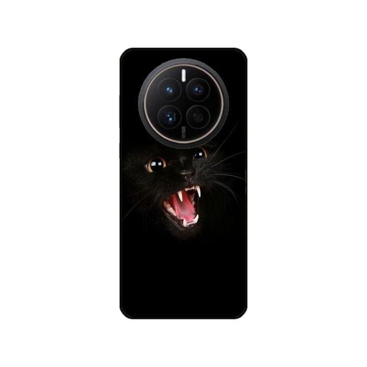 Персонализиран калъф за плуване и силиконов калъф за Huawei Mate 50, модел Black Cat #2, многоцветен, S1D1M0016