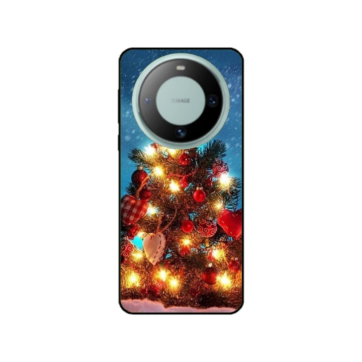 Персонализиран калъф за плуване и силиконово фолио за Huawei Mate 60 Pro, Christmas Tree модел №2, многоцветен, S1D1M0058