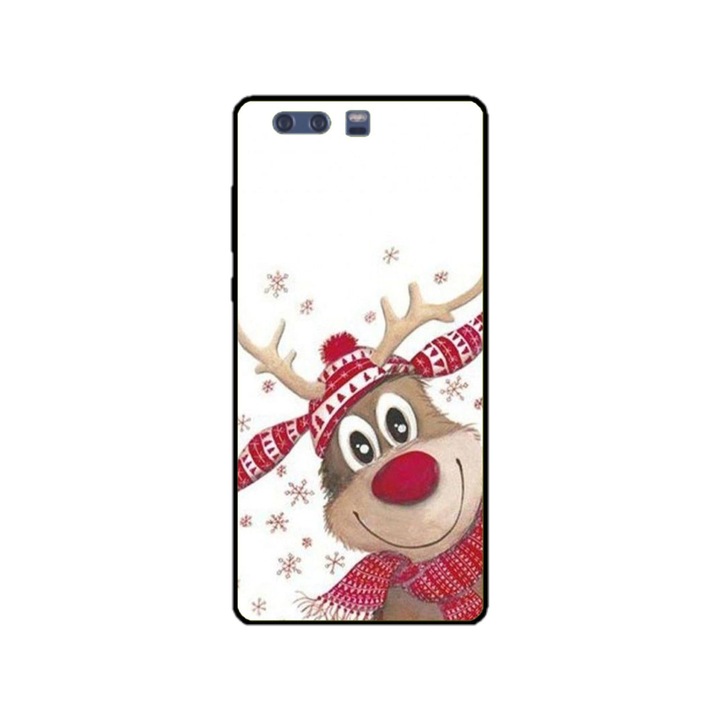 Husa personalizata HQPrint si Folie de Silicon pentru Huawei P10 Plus, model Reindeer #3, multicolor, S1D1M0053