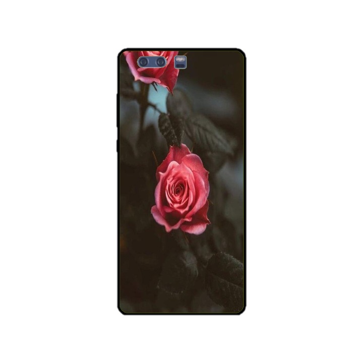 Husa personalizata HQPrint si Folie de Silicon pentru Huawei P10, model Flowers #11, multicolor, S1D1M0156