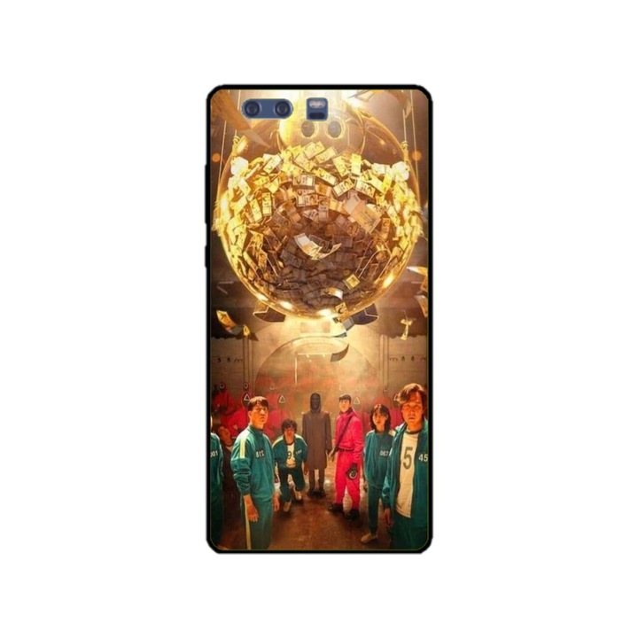 Husa personalizata HQPrint si Folie de Silicon pentru Huawei P10, model Squid Game #11, multicolor, S1D1M0183