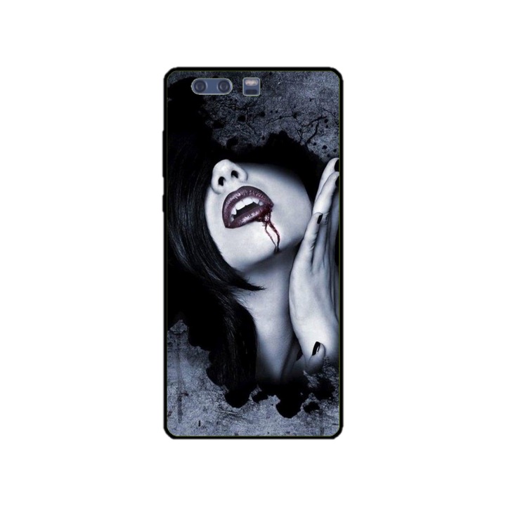 Husa personalizata HQPrint si Folie de Silicon pentru Huawei P10 Plus, model Vampire, multicolor, S1D1M0210