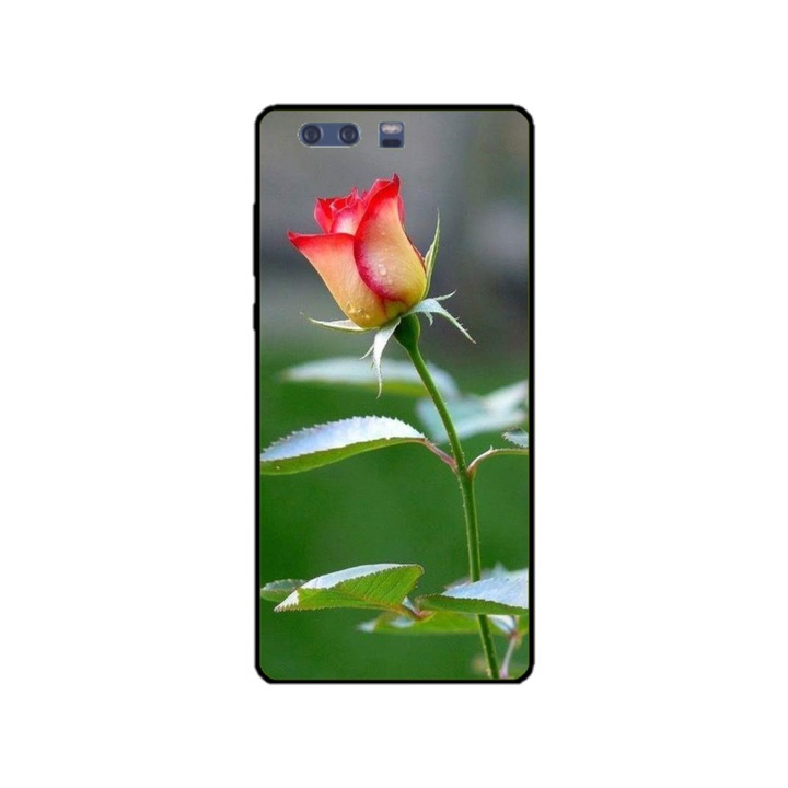 Husa personalizata HQPrint si Folie de Silicon pentru Huawei P10, model Flowers #13, multicolor, S1D1M0206