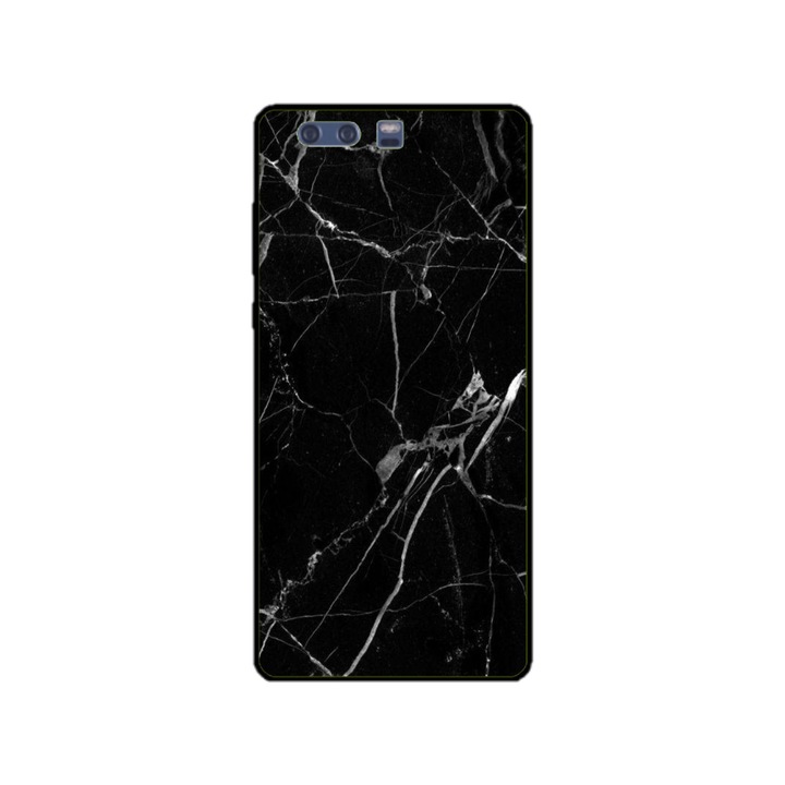 Husa personalizata HQPrint pentru Huawei P10, model Black Marble, multicolor, S1D1M0229