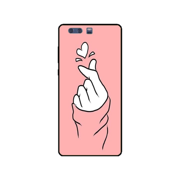 Husa personalizata HQPrint si Folie de Silicon pentru Huawei P10, model Heart Snap, multicolor, S1D1M0285