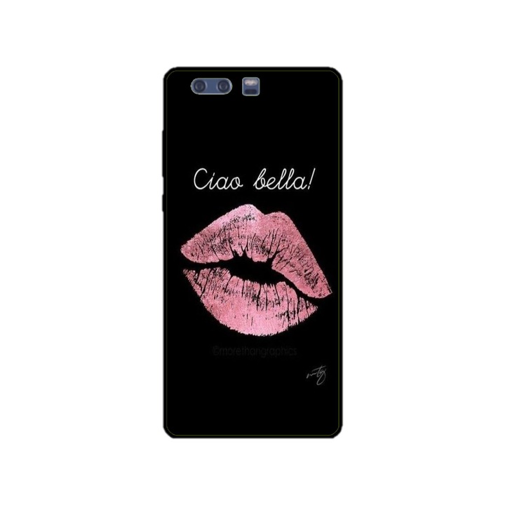Husa personalizata HQPrint si Folie de Silicon pentru Huawei P10, model Ciao Bella!, multicolor, S1D1M0261