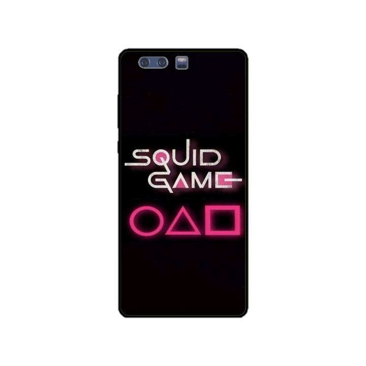 Husa personalizata HQPrint si Folie de Silicon pentru Huawei P10, model Squid Game #4, multicolor, S1D1M0176