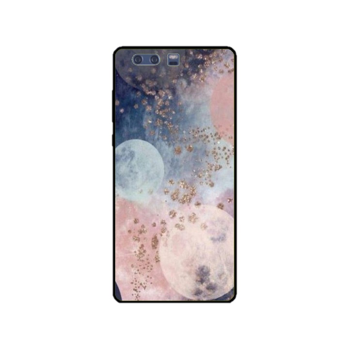 Husa personalizata HQPrint si Folie de Silicon pentru Huawei P10 Plus, model Abstract #2, multicolor, S1D1M0335